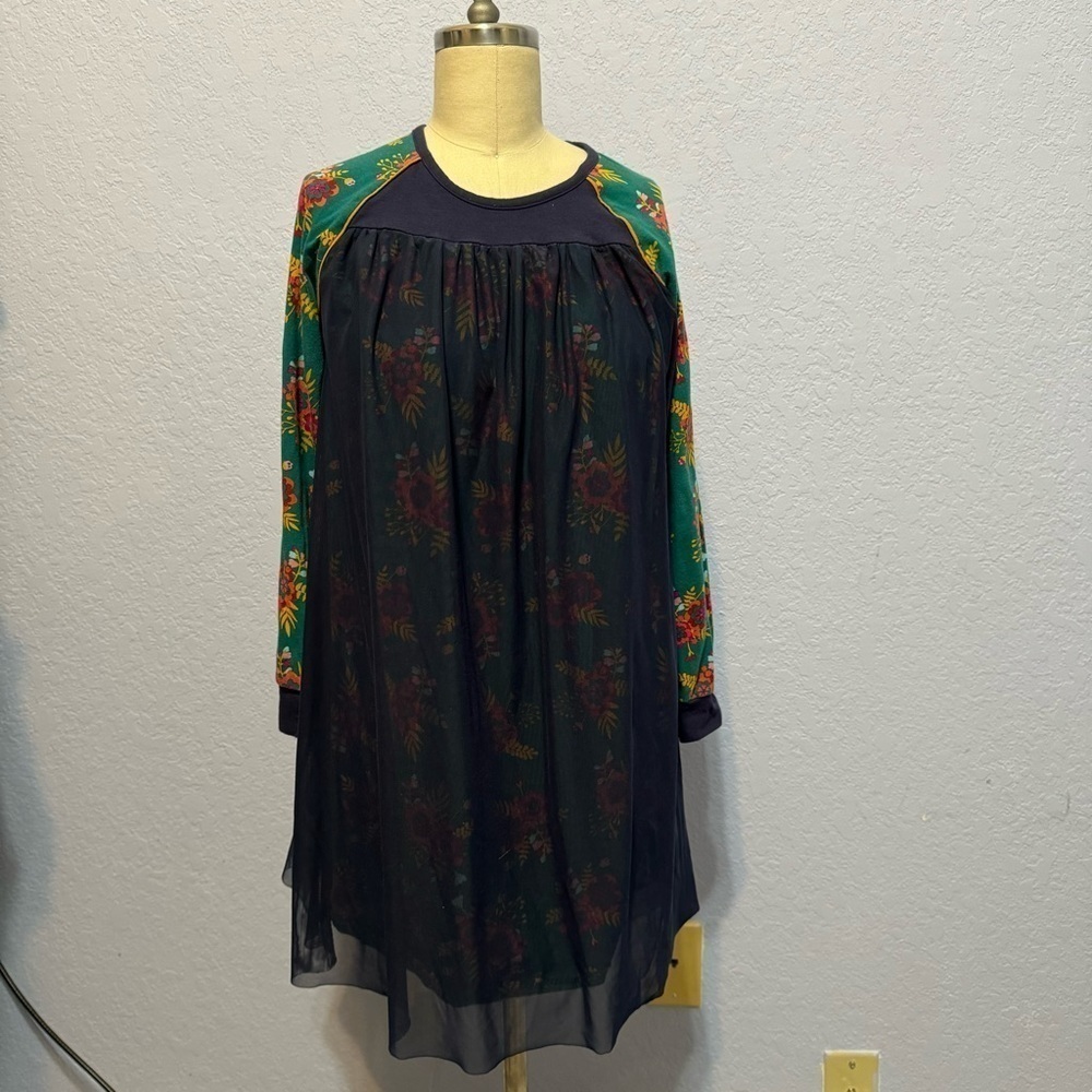 Matilda Jane 435 A Time To Dance Floral Overlay Long Sleeve Tween Dress